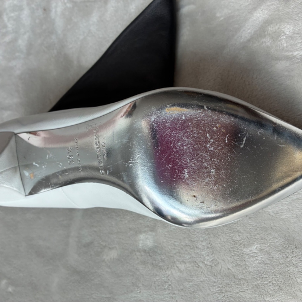 Super Soft Black & White Nappa Leather Fold Over Ankle Boots 39.5/9 -NWD - Picture 13 of 16